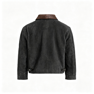 <span class=keywords><strong>Giacca</strong></span> da Lavoro in <span class=keywords><strong>Pelle</strong></span> Scamosciata Stile Western Personalizzata, Colletto a Contrasto, Zip Bidirezionale, Etichetta Privata, <span class=keywords><strong>Giacca</strong></span> da Motociclista in <span class=keywords><strong>Pelle</strong></span> per <span class=keywords><strong>Uomo</strong></span> - Product Image 4