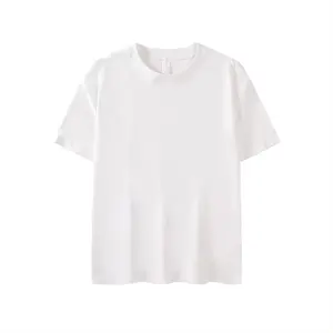 Ucuz ve ince beyaz pamuk damla omuz özel T Shirt erkekler gençler 180 Gsm Oem baskı tam renkli süblimasyon T-shirt