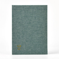 Carnet de luxe à couverture en tissu gaufré, impression personnalisée, logo en feuille d'or, journal à couverture rigide en lin, agenda A5, reliure à plat, cadeau