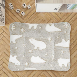 Tier-Schlafmatte & Hunde- und Katzenbett – Modernes Strickmuster mit Cartoon-Motiven, Weiches Dickes Fleece, Vier Jahreszeiten, Maschinenwaschbare Kuscheldecke - Product Image 4