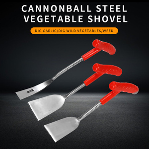 Pelle à légumes Cannonball Pelle en acier Outil de dragage et de désherbage Pelle à légumes pour l'extérieur Spatule à ail - Product Image 2