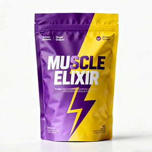 Sacchetti Personalizzati in Alluminio Opaco Lucido con Chiusura a Zip, Impermeabili, Richiudibili, con Fondo Piatto per Creatina e Proteine in Polvere - Product Image 1