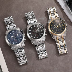 <span class=keywords><strong>Orologio</strong></span> al Quarzo Sportivo <span class=keywords><strong>da</strong></span> Uomo di Alta Gamma con Calendario, Design Raffinato, Cinturino in Lega Grande 45mm, Tre Quadranti - Product Image 1