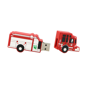 Clé USB en forme de camion de pompiers en caoutchouc 2 Go-32 Go, logo et couleurs personnalisés, interface USB 2.0, nouveau produit - Product Image 3