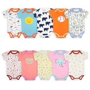 Neue Produkte Baumwolle Baby Onesie Jumps uit Happy Buy Direkt von China Hersteller Kurzarm Custom Design Großhandel Sommer