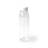 Botella de plástico de 12Oz con tapas, 8 Uds., contenedor reutilizable de jugo para refrigerador, botellas transparentes para bebidas con tapa