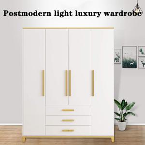 Armario de lujo con luz blanca para dormitorio, mueble pequeño sencillo y moderno de madera, Económico - Product Image 2