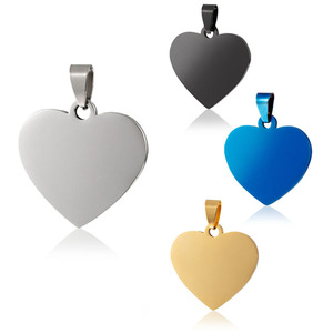 All'ingrosso targhette per animali domestici con motivo identificativo per cani e gatti ciondolo con cuore in acciaio inossidabile ciondolo portachiavi con ciondolo personalizzato - Product Image 1