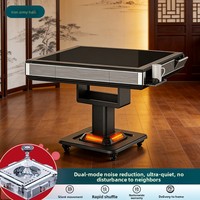 Table à manger pliante en plastique entièrement automatique pour usage domestique, table de mahjong combinée - Modèle silencieux multifonctionnel chauffant ; Vente en gros