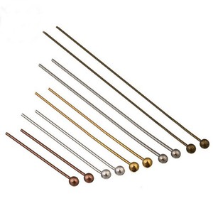 Copper Ball Head Pins 50mm Round Head <b>Beaded</b> <b>Needles</b> For Necklace Making Jewelry Findings Components DIY Craft Supplies - Product Image 2
