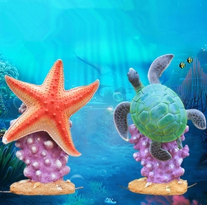 Zeester Schelp Conch Schildpad Vijverdecoratie Mariene Dierensimulatie Koraal Glasvezel Sculptuur Ornament Aangepaste Kleur - Product Image 5