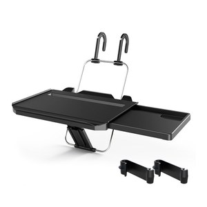 Bandeja Colgante para Volante de Coche con Ranura para Tablet, Portavasos, Bandeja para Comer, Escritorio para Portátil para Comer, Leer y Trabajar, Negro, Universal - Product Image 1