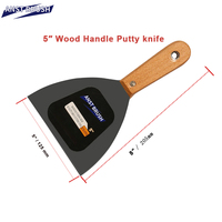 Couteau à enduit en acier au carbone de 5 pouces, lame plate industrielle et manche en bois confortable, service OEM de bricolage