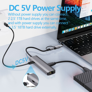Xput USB/Type-C 6-in-<span class=keywords><strong>2</strong></span>ハブ合金ギガビットRJ45ネットワークインターフェース2xUSB 3.<span class=keywords><strong>2</strong></span> + USB-C <span class=keywords><strong>2</strong></span>.0/3.<span class=keywords><strong>2</strong></span>ラップトップ用ドッキングステーションハブ - Product Image 4