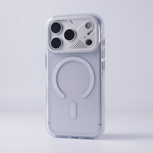 Fashion Magnetic Clear Mobile Phone Cases for iPhone 17 16 Pro Max Wireless Charging Metal Picture Frames Shockproof Cover