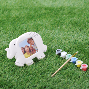 Álbumes de fotos de elefante de yeso DIY, accesorios de marco para niños, pintura artesanal, marco de fotos A4, figurita de Arte de cerámica, regalo de vacaciones - Product Image 3