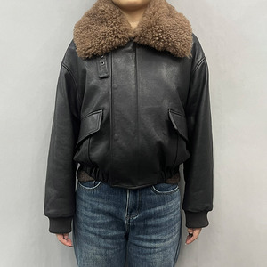 ジャンココ高品質冬用本革シープスキンレザージャケット女性用カスタムベジタブルタンニンなめし革ラムファーコート - Product Image 1