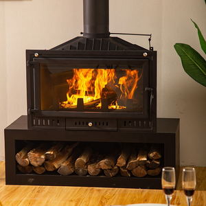 Cheminée en fonte de jardin intérieur d'usine Poêle en fonte à <span class=keywords><strong>bois</strong></span> Cheminée à feu véritable - Product Image 5