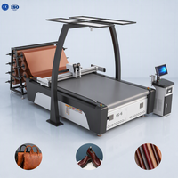 Máquina de corte CNC de cama plana con cuchilla oscilante para cuero genuino, para fundas de asientos de coche y parte superior de calzado, con cámara