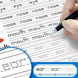 <span class=keywords><strong>Livre</strong></span> de pratique d'écriture manuscrite réutilisable pour enfants Montessori Sank Groove Template Copybook Magic Ink Trace Workbooks pour <span class=keywords><strong>la</strong></span> calligraphie - Product Image 5