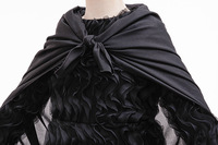 Ensemble de costumes de sorcière d'Halloween pour filles, robe noire pour fête, costume de vampire pour enfants, robe de cosplay
