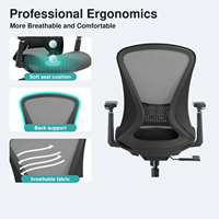 Chaise de bureau ergonomique Vaseat en maille avec support lombaire réglable, chaise de travail exécutive en nylon pour espace de travail commercial