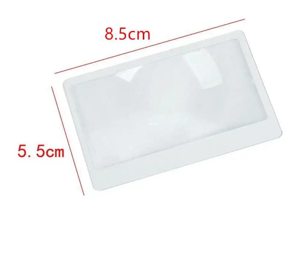 Мини-увеличительное стекло из ПВХ для кредитных карт, увеличительное стекло для чтения, портативное пластиковое увеличительное стекло для визиток