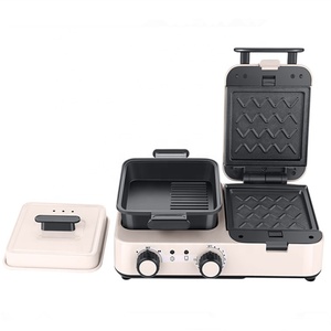 เครื่องทำวาฟเฟิลแซนวิชเครื่องปิ้งขนมปังไฟฟ้า,เครื่องทำอาหารเช้าแบบ3 In 1 - Product Image 1