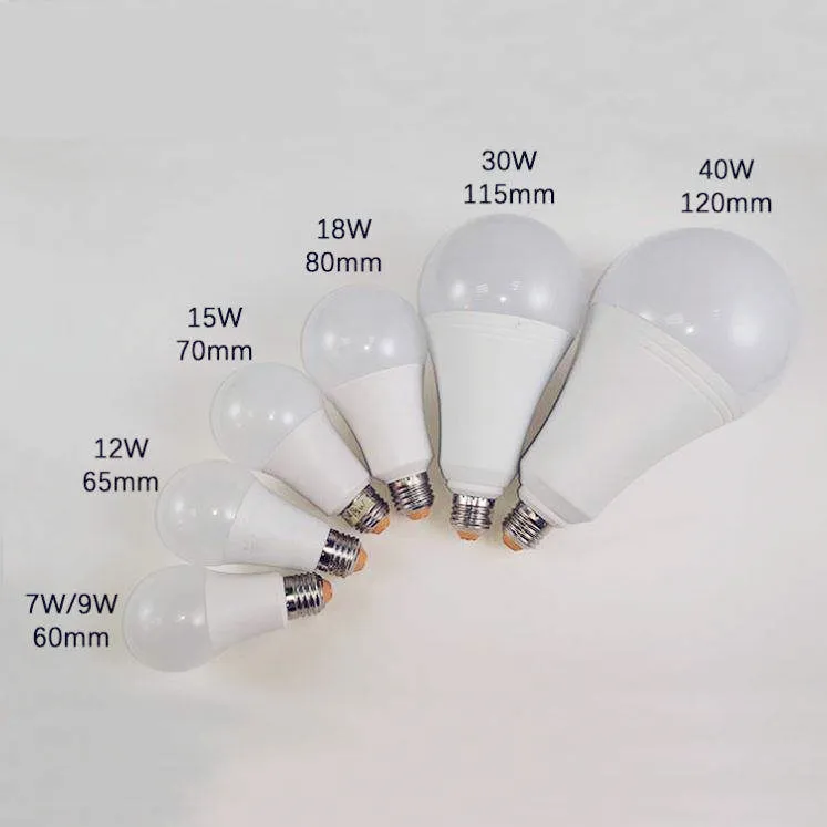 Bombilla led SMD de plástico, 5w, 7w, 9w, 12w, 15w, 18w, aluminio, impermeable, A55, A60, A70, A80
