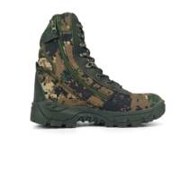 Sepatu Bot Kamuflase Outdoor Murah dari Pabrik Cina, Sepatu Berburu dengan Ritsleting dan Sol Karet
