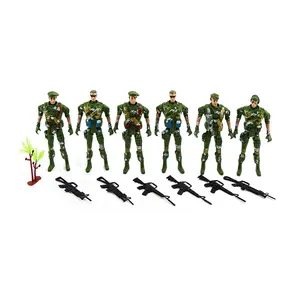 Kualitas tinggi berpura-pura bermain action figure tentara tentara senjata militer set Mainan