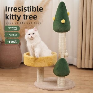 <strong>Cat</strong> <strong>Climbing</strong> <strong>Frame</strong> &amp; <strong>Cat</strong> Tree Integrated Eco-Friendly Jute Material Cute Style Small <strong>Cat</strong> Tower Scratching Post - Product Image 2