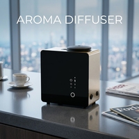 Diffuseur de parfum HVAC sans eau de luxe, couverture 600m³, contrôle par application et tactile, 250ml, finition métal brossé, blanc/noir