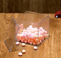 Dôme de présentation en acrylique transparent carré rectangulaire personnalisé, 8.3 cm, couvercle en matériau PS pour gâteau, bonbon, nourriture pour la maison et les commerces