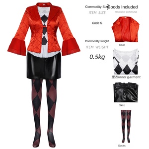 Disfraz de Personaje de Película - Disfraz de Arlequín Femenino, Traje Rojo de Tela de Poliéster, Disfraz de Halloween - Product Image 5