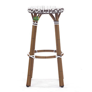 Taburete de Bar Redondo de Mimbre Estilo Bistró Francés con Aspecto de Bambú para Exteriores EASE (E1079) - Product Image 2