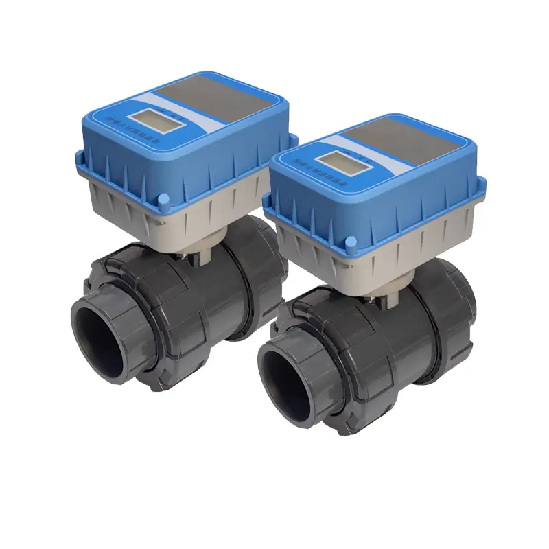 DN25 solar power supply controller smart LORA wireless water ball valve IP68 motorized proportional flow control valve