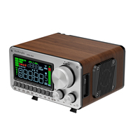 Radio intelligente HRD-802 à grain de bois, radio pleine bande, haut-parleur de téléphone portable sans fil avec carte enfichable en bois, transpondeur de signal W3