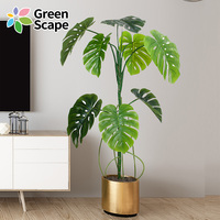Plante artificielle en pot, feuillage vert mélangé, décoration de bureau et d'étagère, décoration intérieure