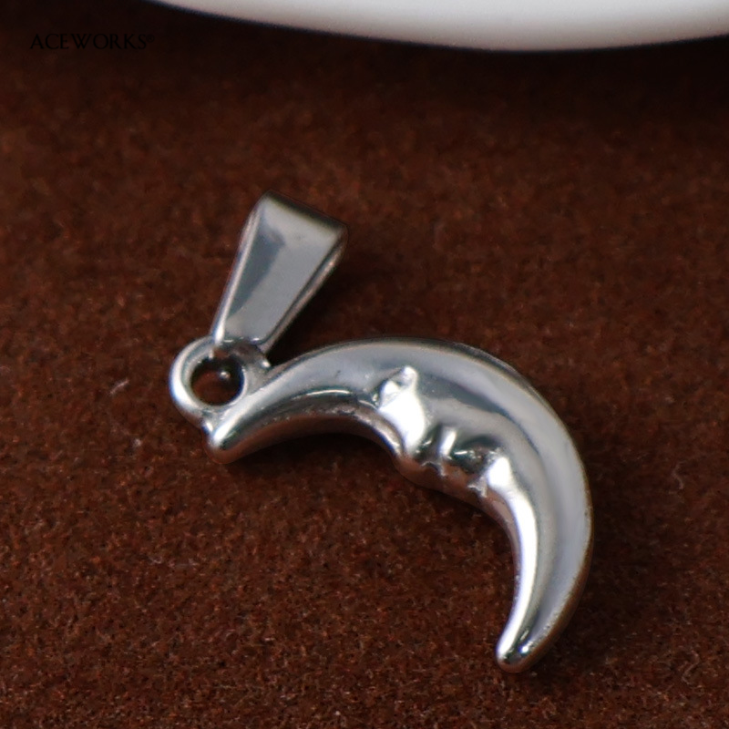 2 pièces croissant de lune - argent