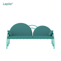 Nouveau canapé de patio en aluminium élégant et résistant aux intempéries pour hôtel, terrasse, resort, villa, balcon, projet commercial