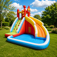 Toboggan aquatique gonflable d'été pour enfants, toboggan de parc aquatique extérieur avec piscine à jets d'eau, toboggan gonflable commercial
