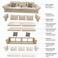 Conjunto de Sofás Modulares de Terciopelo con Diseño Moderno y Tapizado, con Funciones Extensibles y Reclinables para Decoración de Sala de Estar
