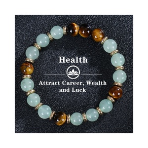 8Mm Groene Aventurijn Tijgeroog Stenen Armband Natuursteen Stretch String Kralen Gezondheid Armband Trekken Carrière Rijkdom Geluk - Product Image 1