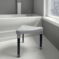 Tabouret de douche d'angle moderne, léger et réglable en hauteur, certifié CE/MDR, pour personnes âgées, capacité 130 kg