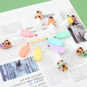 Ensemble de mini-surligneurs sur le thème de la capybara, 6 couleurs <span class=keywords><strong>pastel</strong></span>, avec un adorable embout 3D, surligneurs de poche portables pour l'école et le bureau - Product Image 3