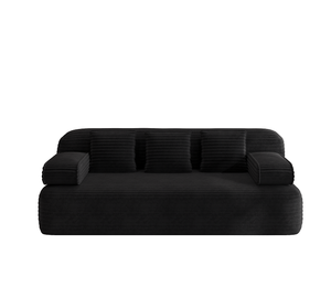 Frameless <b>Sofa</b> <b>Set</b> <b>2</b>-in-<b>1</b> Convertible <b>Sofa</b> Bed <b>3</b> Pillows-Plush Corduroy Fabric Modern Multi-Functional <b>3</b>-Seater Apartment <b>Sofa</b> - Product Image 3