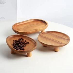 Acacia Wood <b>Tray</b> Irregular Shape Handmade Serving <b>Tray</b> For Food And <b>Tea</b> Home Use - Product Image 1