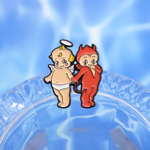 Spilla in lega con personaggi creativi personalizzati di <span class=keywords><strong>angeli</strong></span> e demoni, accessorio per colletto - Product Image 2