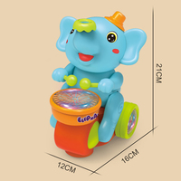 Jouet Électronique Zhorya : Éléphant Musicien Dansant, Éléphant Électrique qui Souffle des Boules, Jouet Animal Lumineux avec Musique et Tambour pour Enfants
